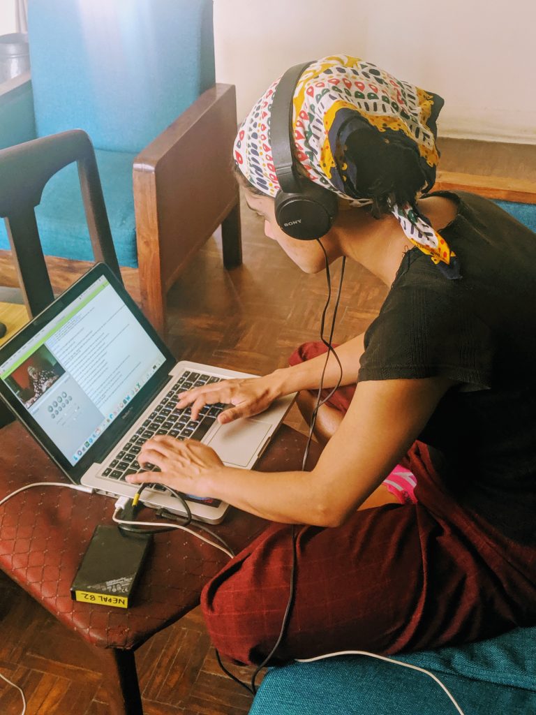 Aliana's team uses InqScribe to transcribe translations for the film.